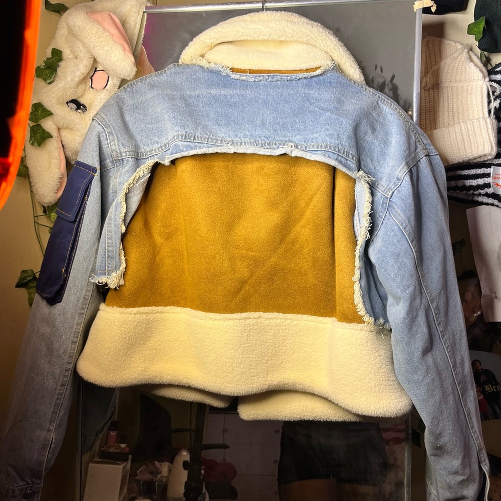 Patchwork Lambswool Denim Jacket